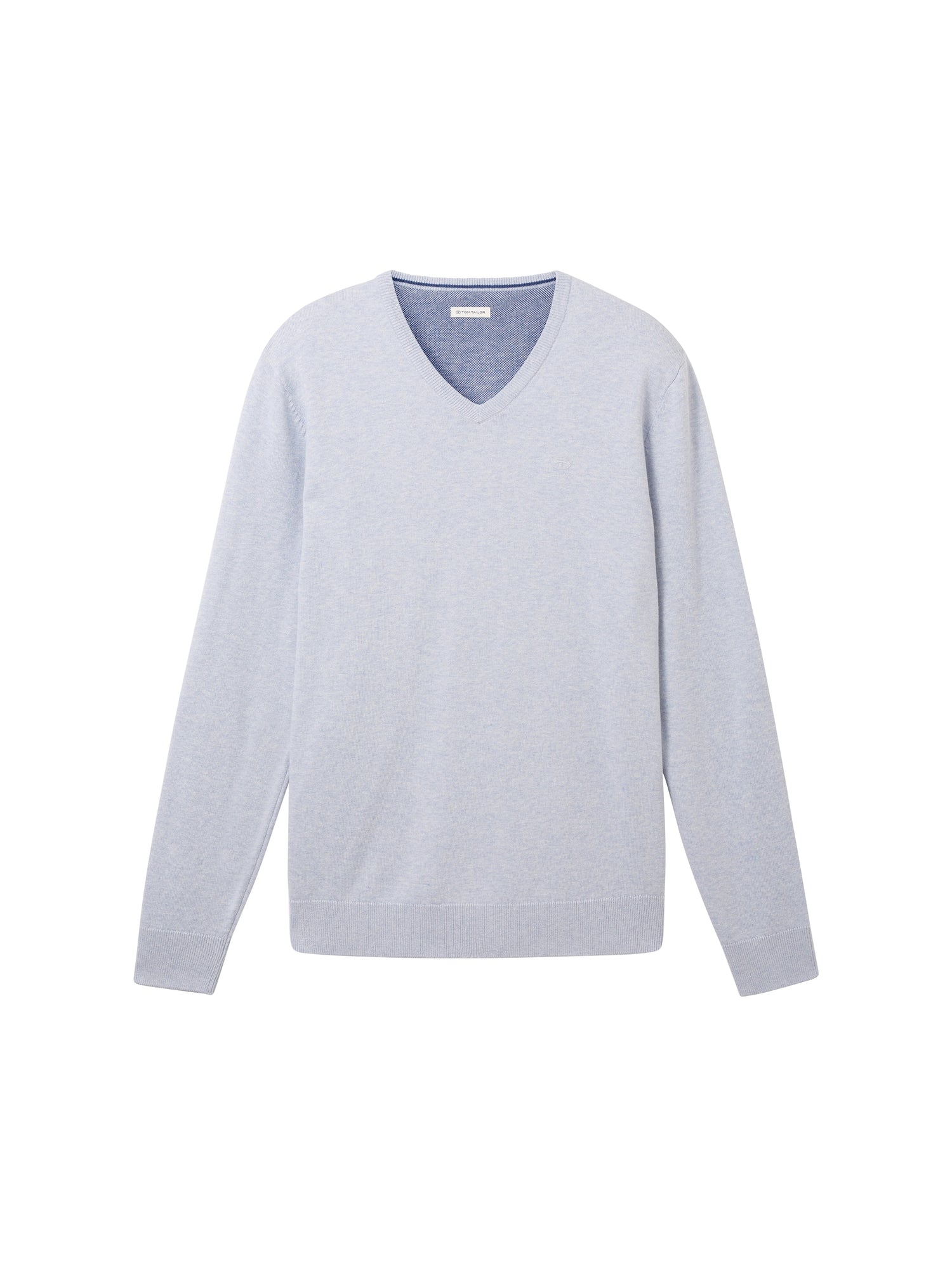 Melierter Pullover mit V-Ausschnitt