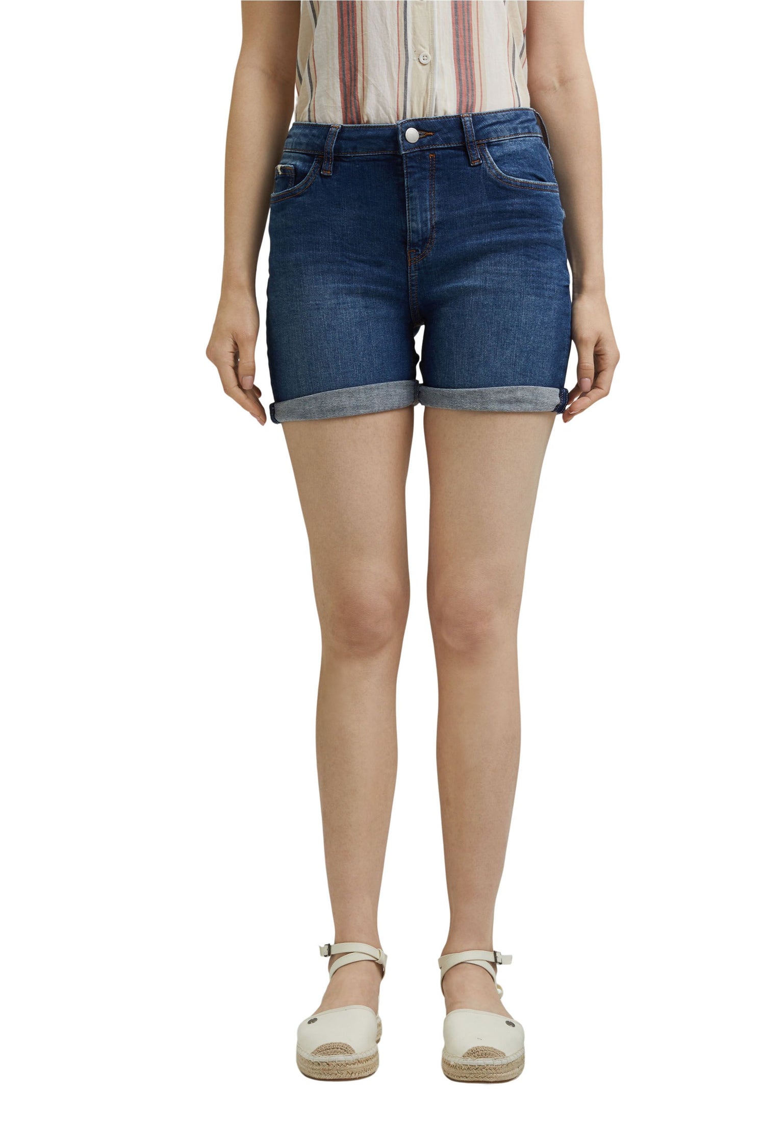 Shorts aus Stretch-Denim