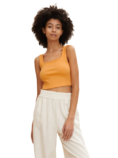 Cropped Top mit Rippstruktur