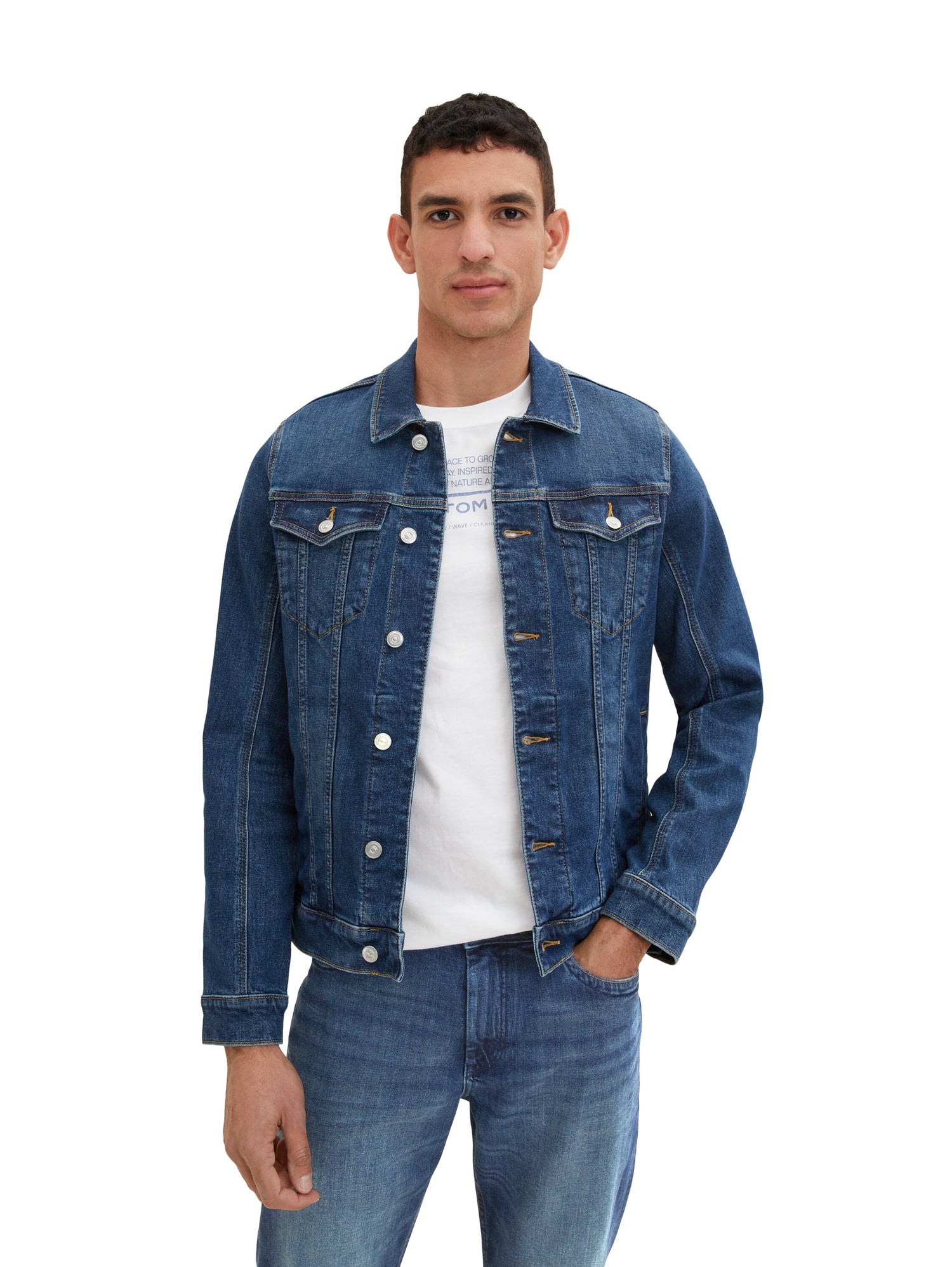 Jeansjacke mit leichter Waschung