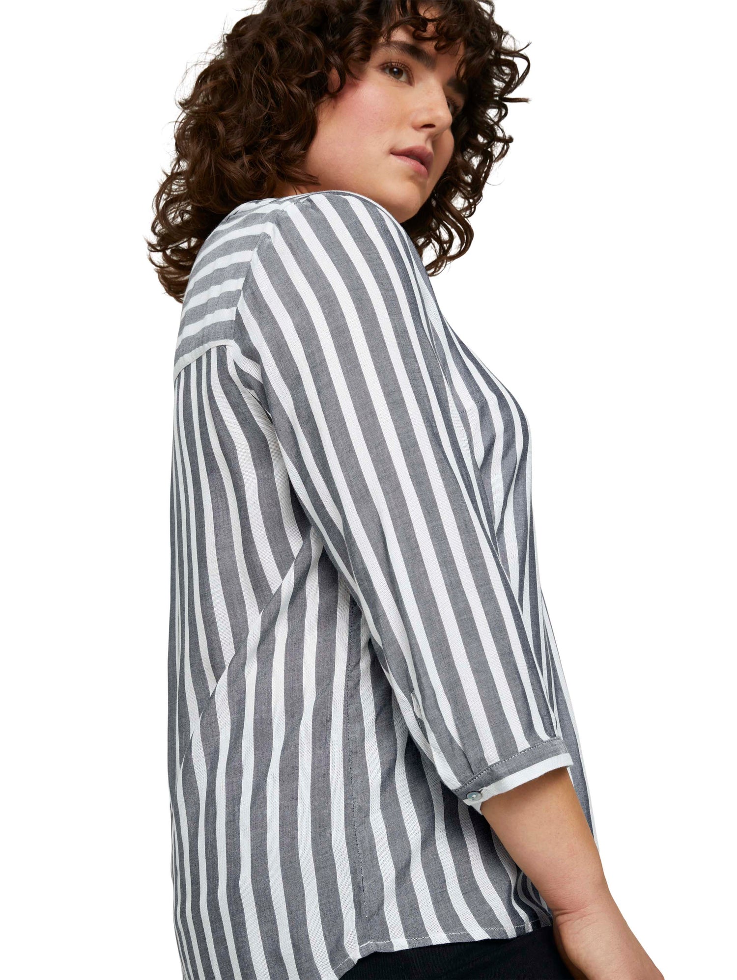 Plus Size - Gestreifte Henleybluse