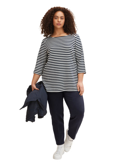 Plus Size - Gestreiftes Ottoman Sweatshirt