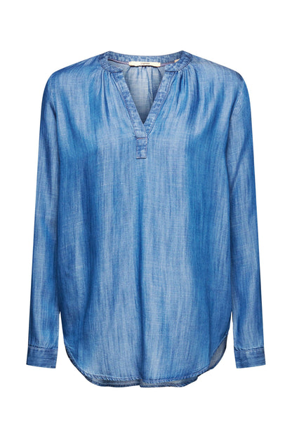 Bluse im Denim-Look