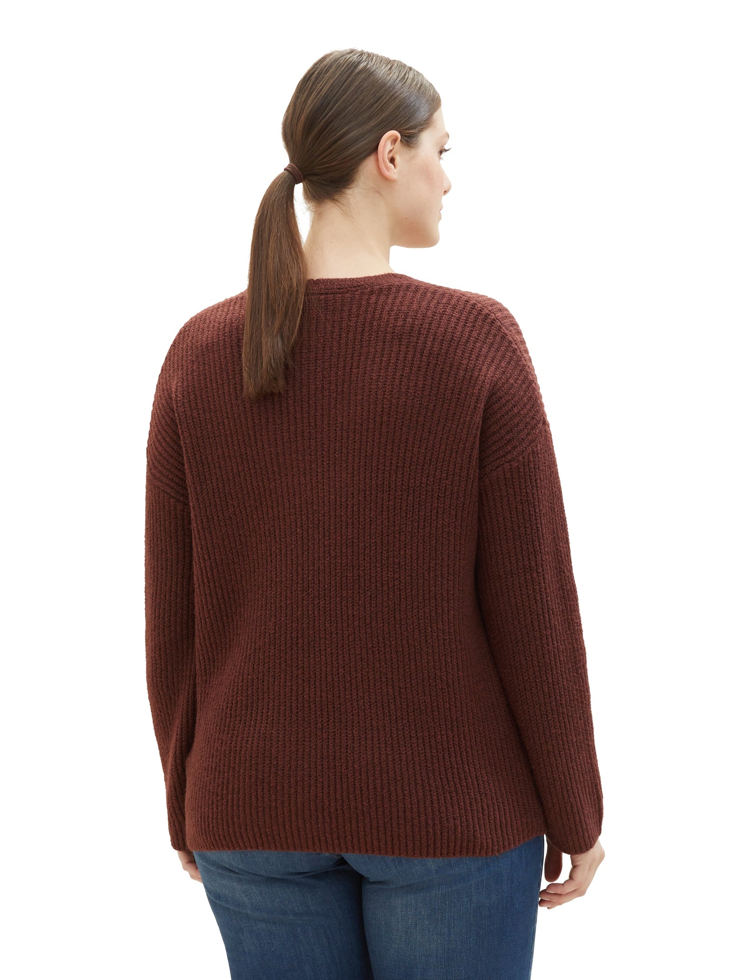 Plus Size - Strickpullover mit V-Ausschnitt