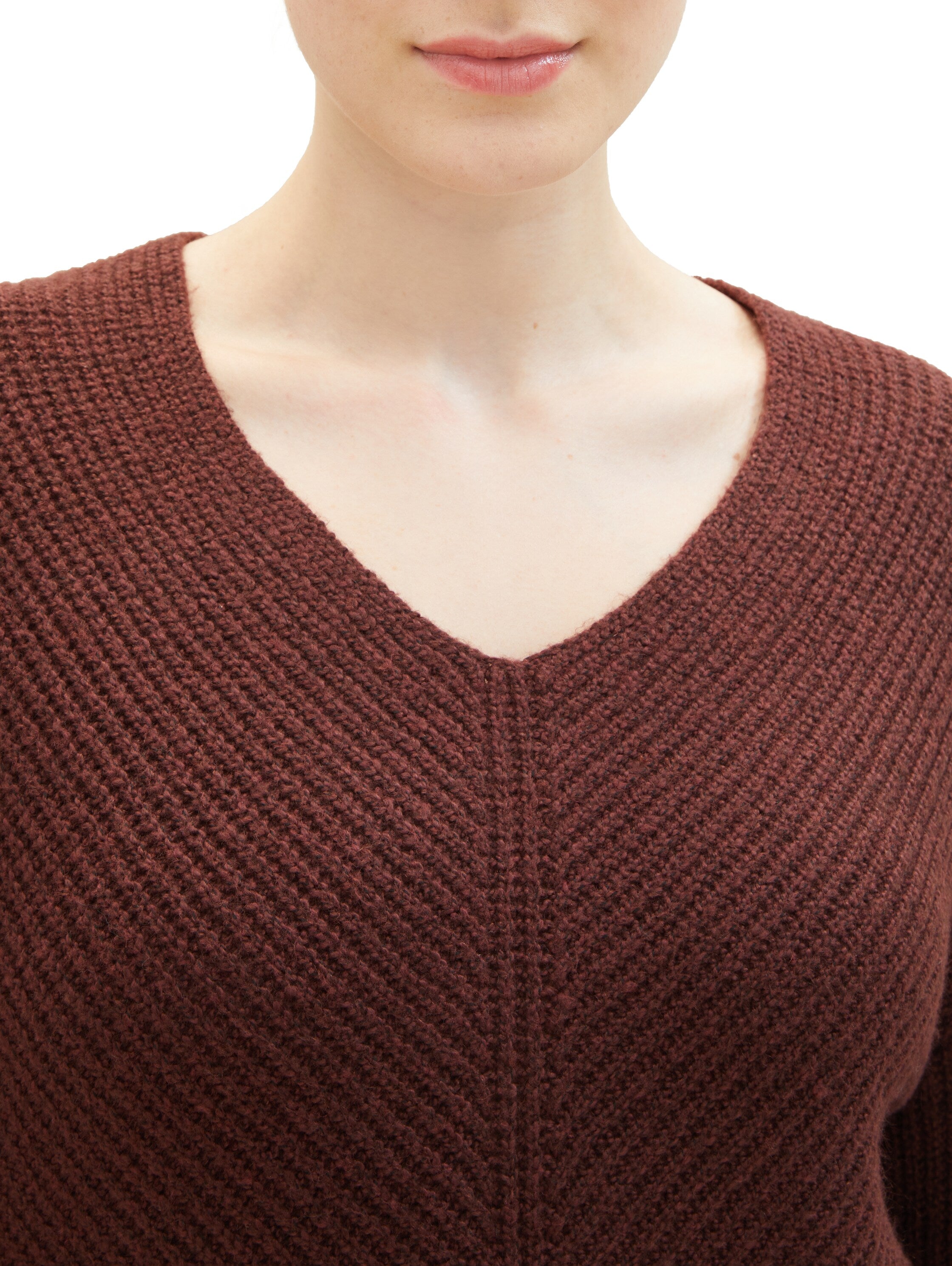 Plus Size - Strickpullover mit V-Ausschnitt