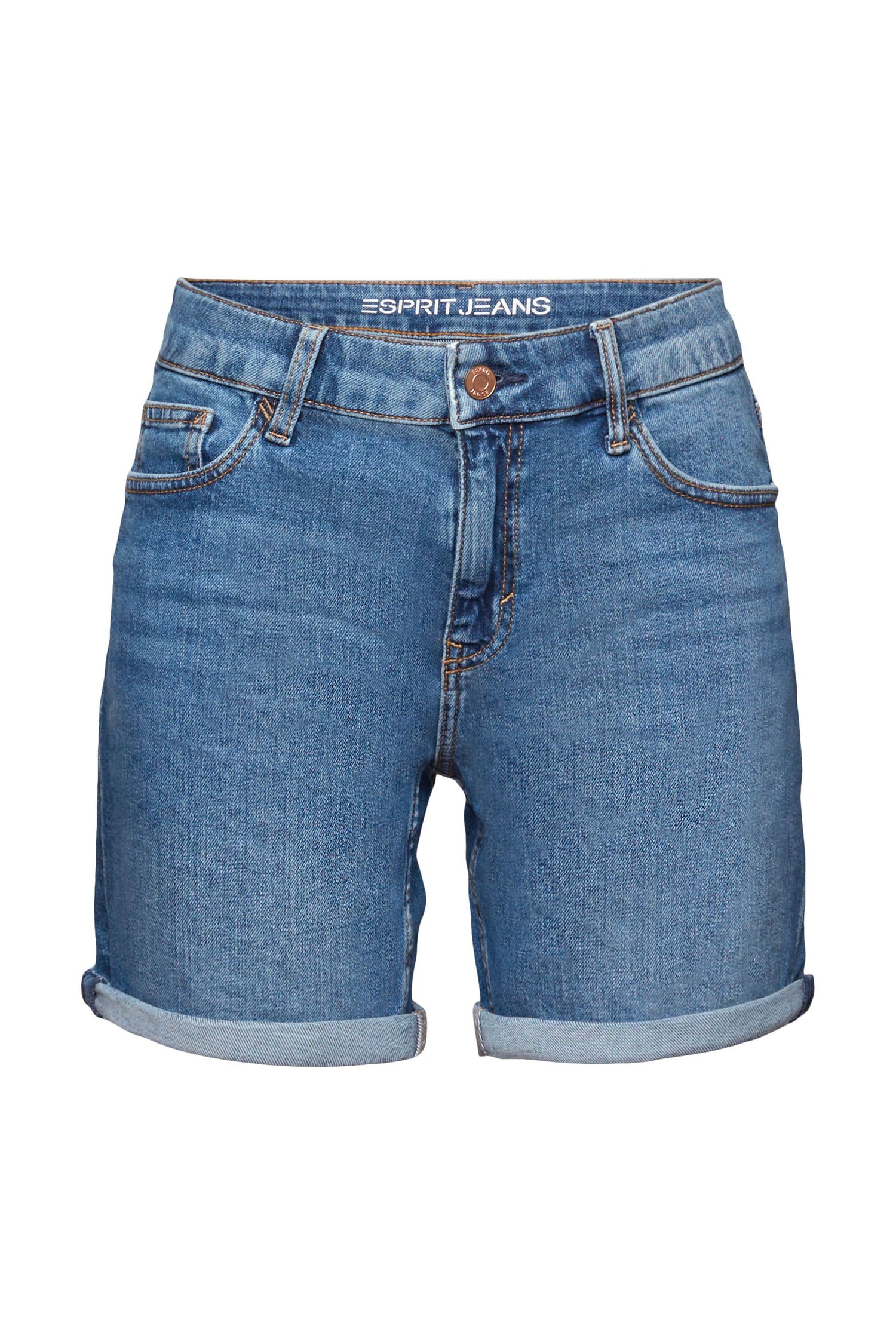 Jeans-Shorts mit mittelhohem Bund