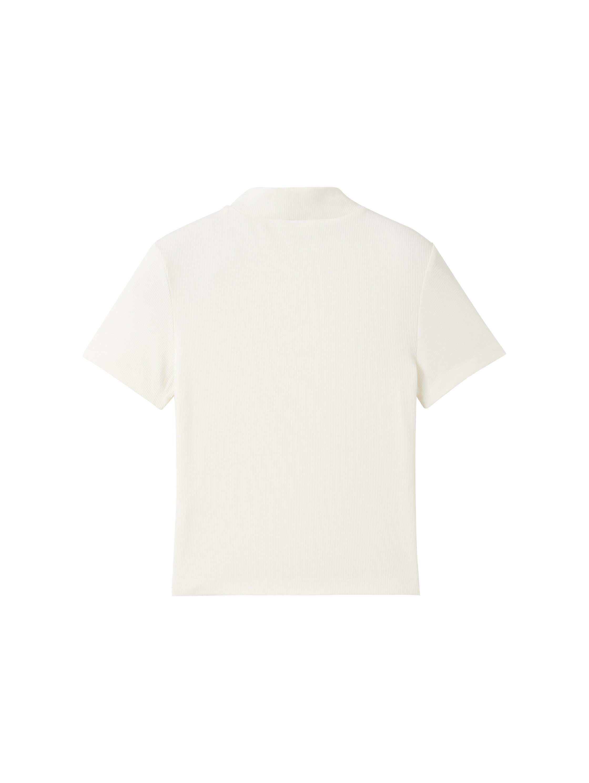 Cropped T-Shirt mit Rippstruktur