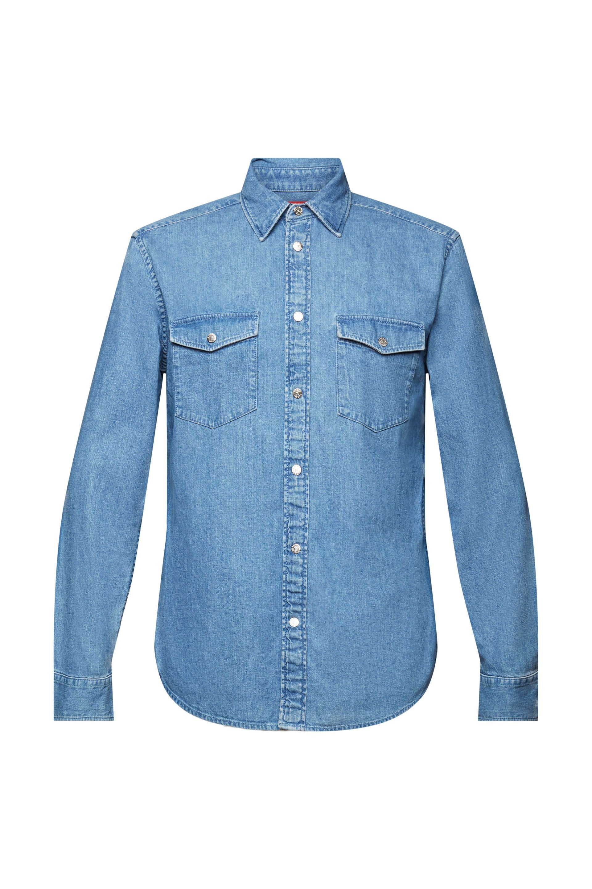 Men Shirts denim long sleeve