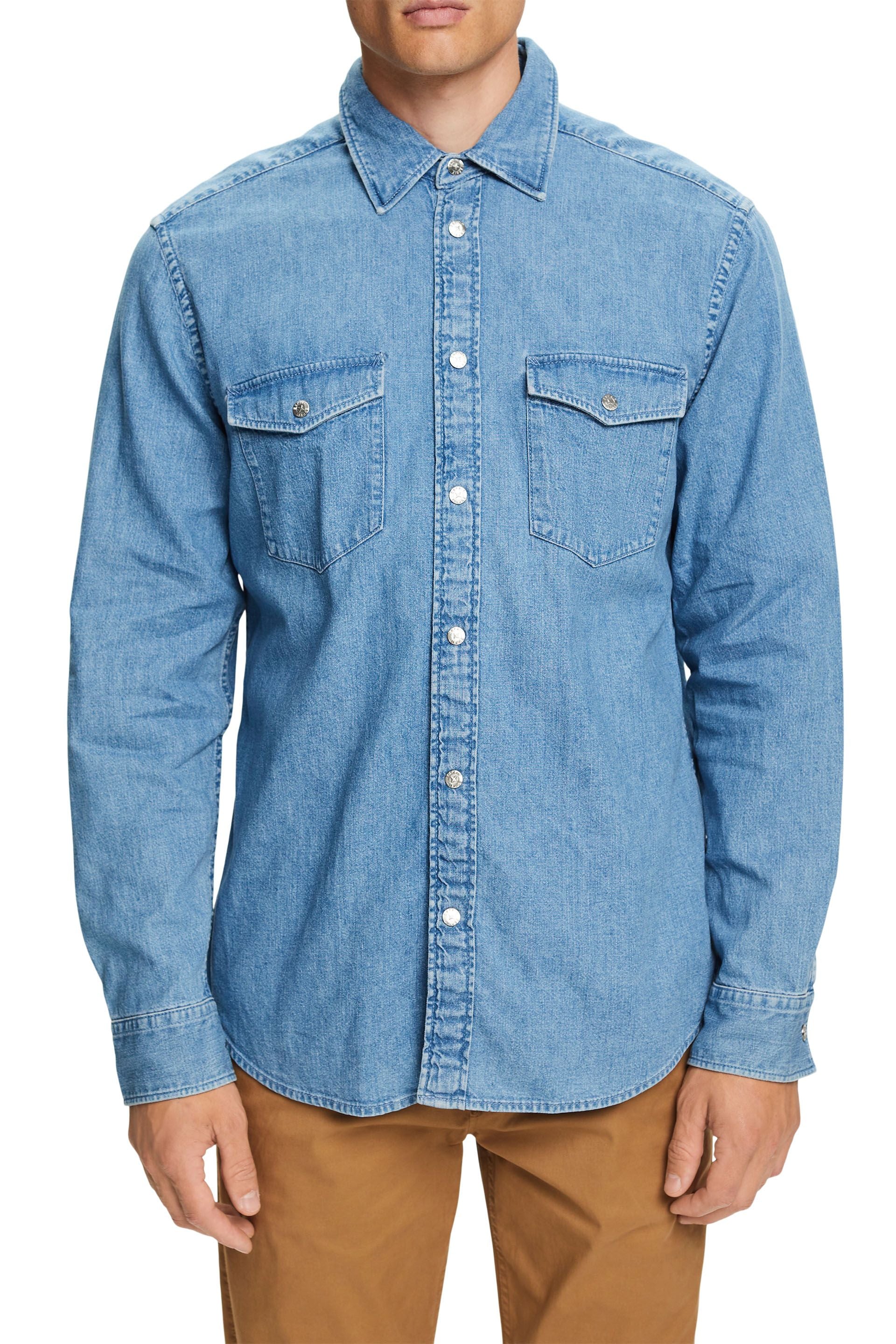 Men Shirts denim long sleeve