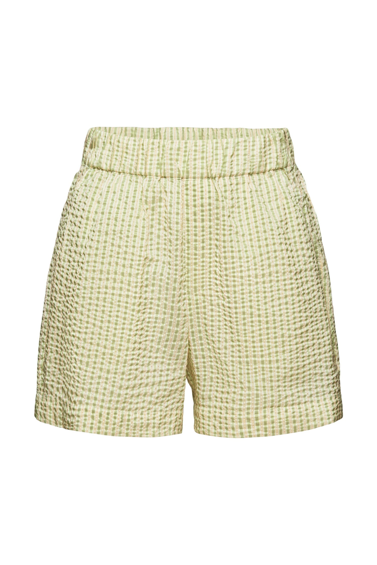 Gestreifte Shorts in Crinkle-Optik