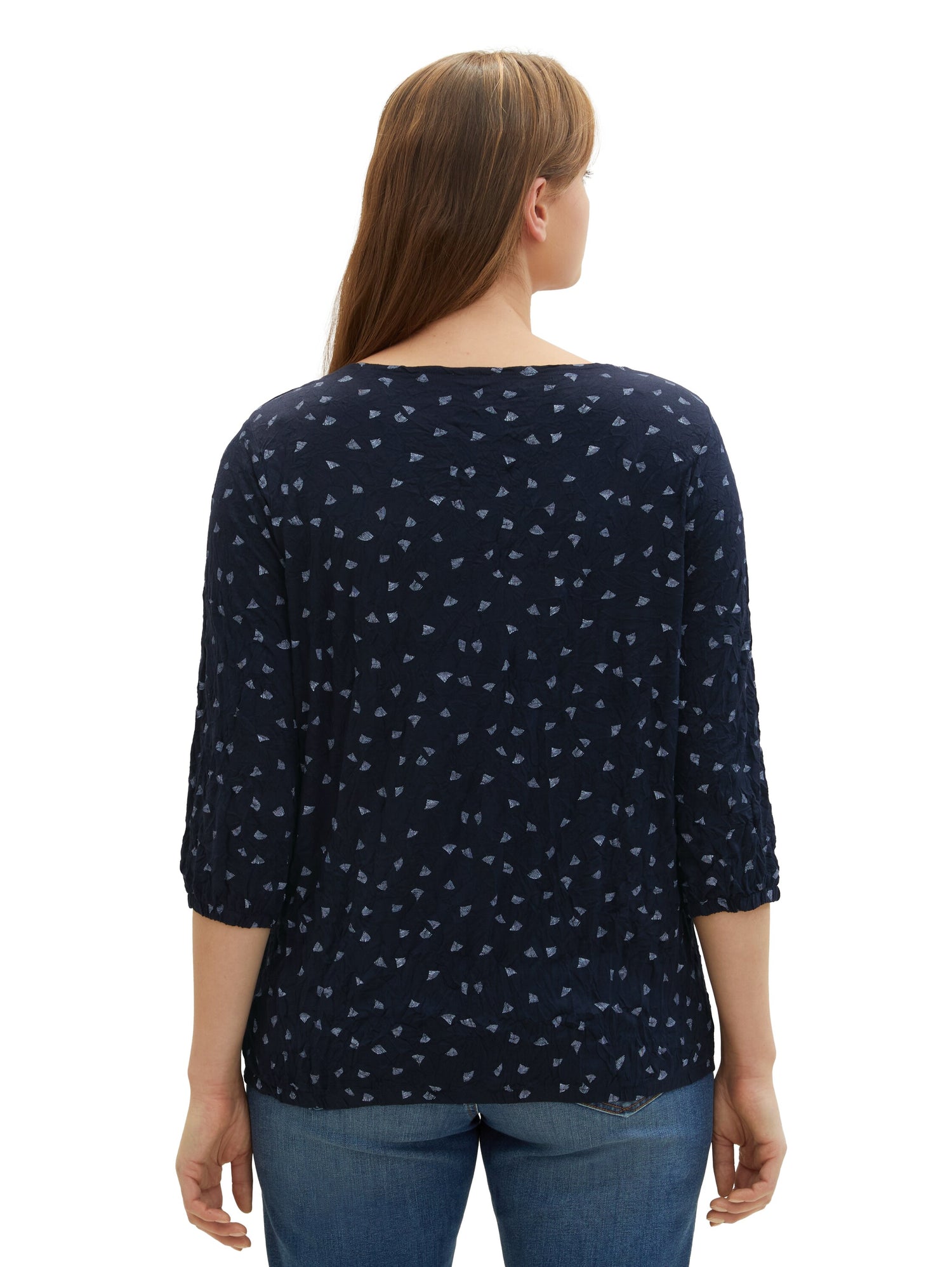 Plus Size - 3/4 Arm Shirt mit Allover-Print