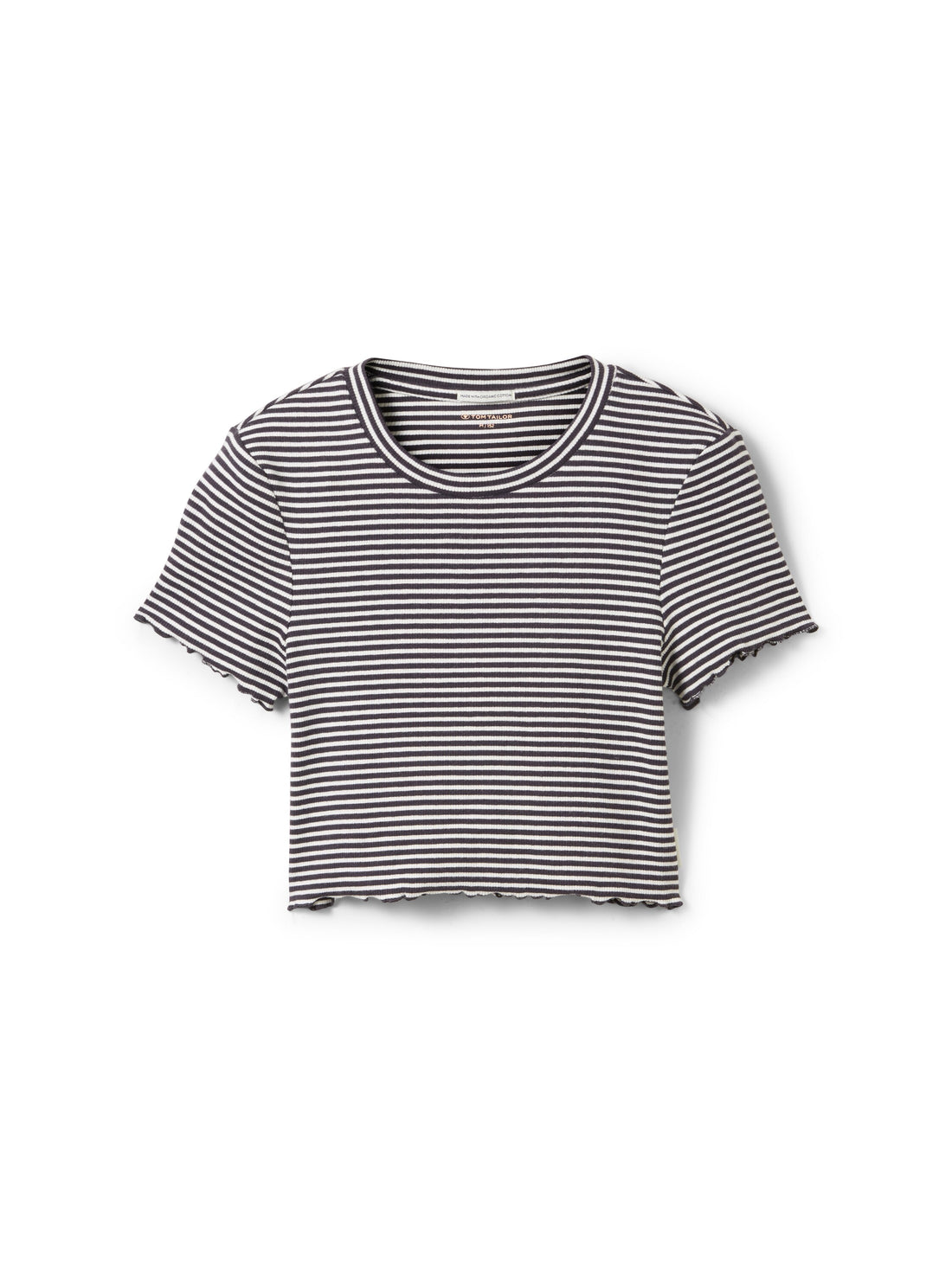 Cropped Rib T-Shirt mit Bio-Baumwolle