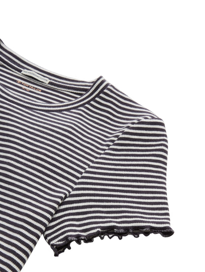 Cropped Rib T-Shirt mit Bio-Baumwolle