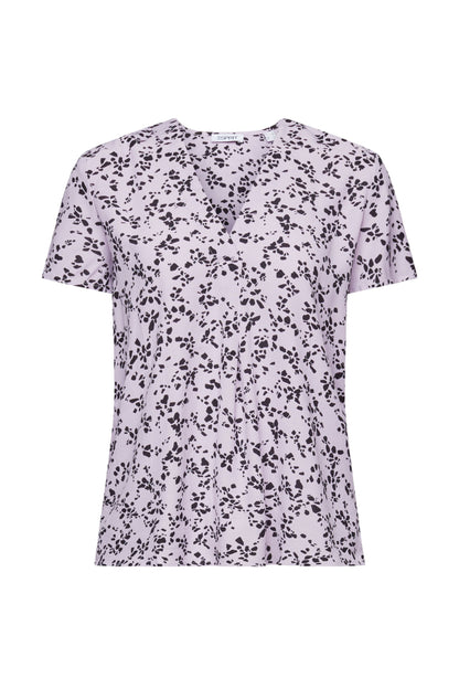 Bedruckte Bluse mit V-Ausschnitt