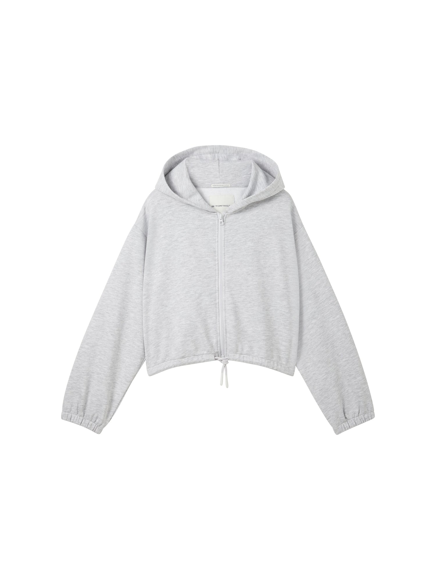 Cropped Sweatjacke in Melange-Optik