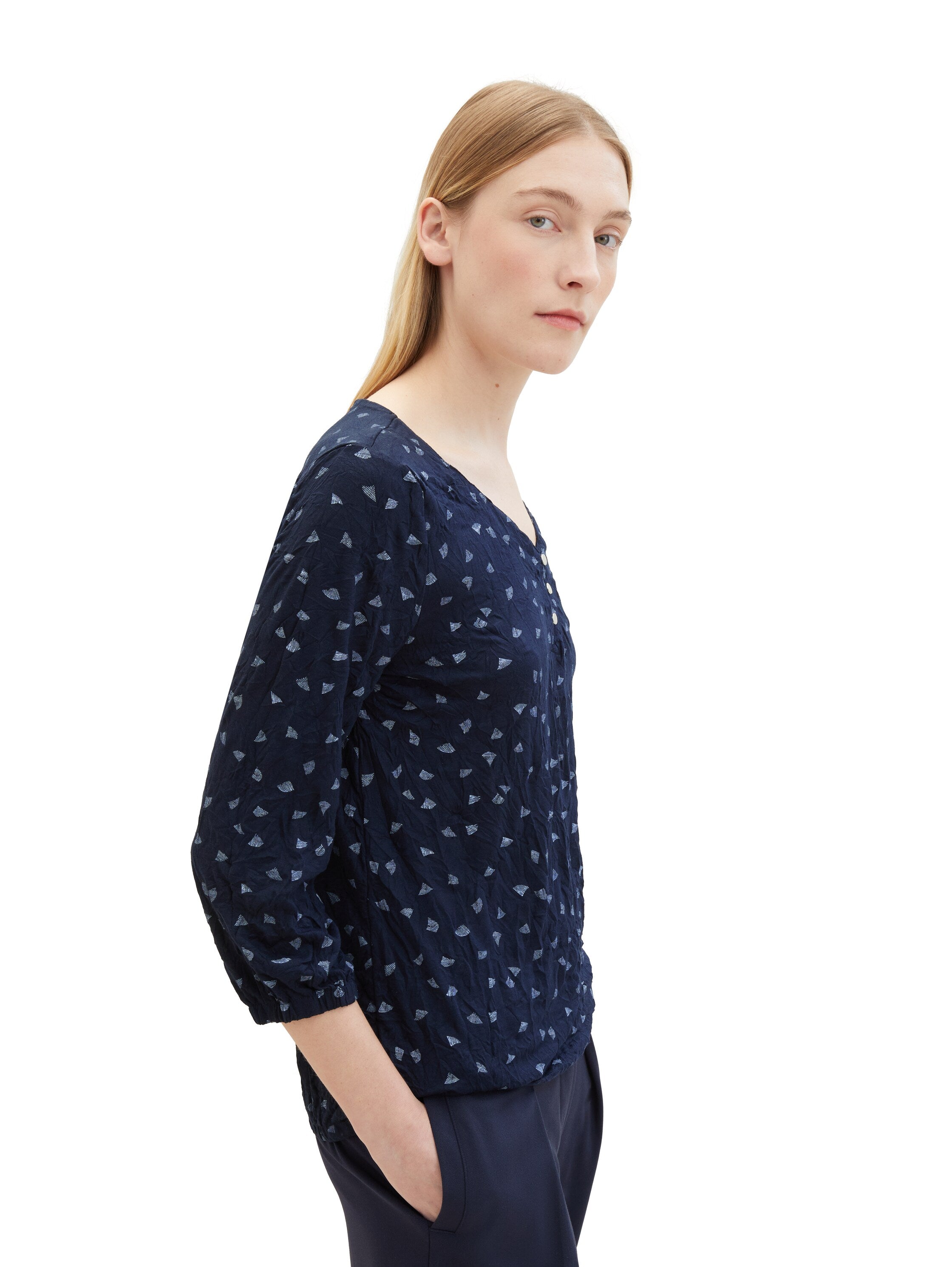 Henleyshirt mit Allover-Print