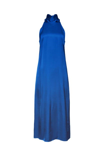 Neckholder-Maxikleid aus Satin