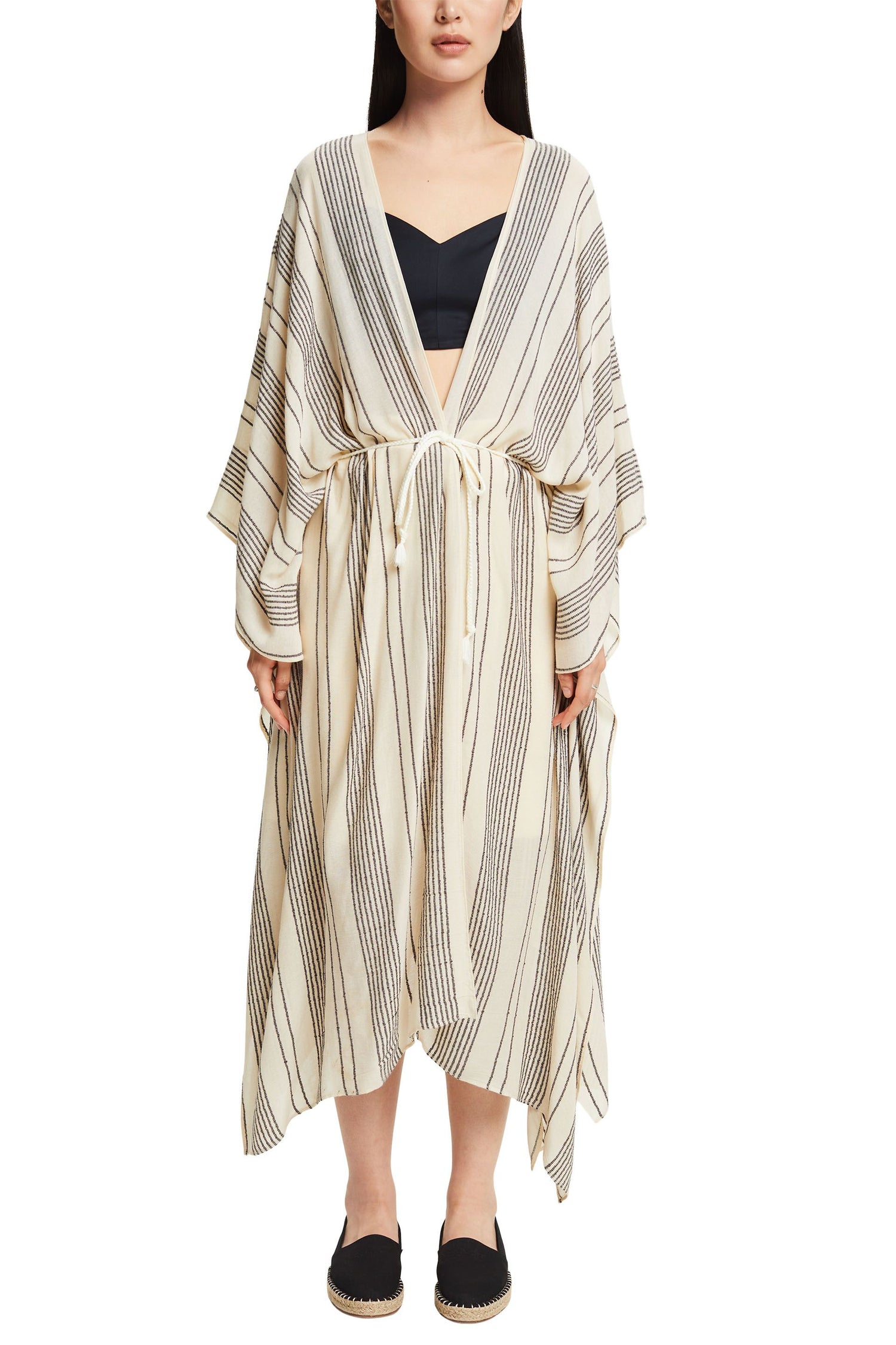 Strukturierter Kaftan mit Gürtel