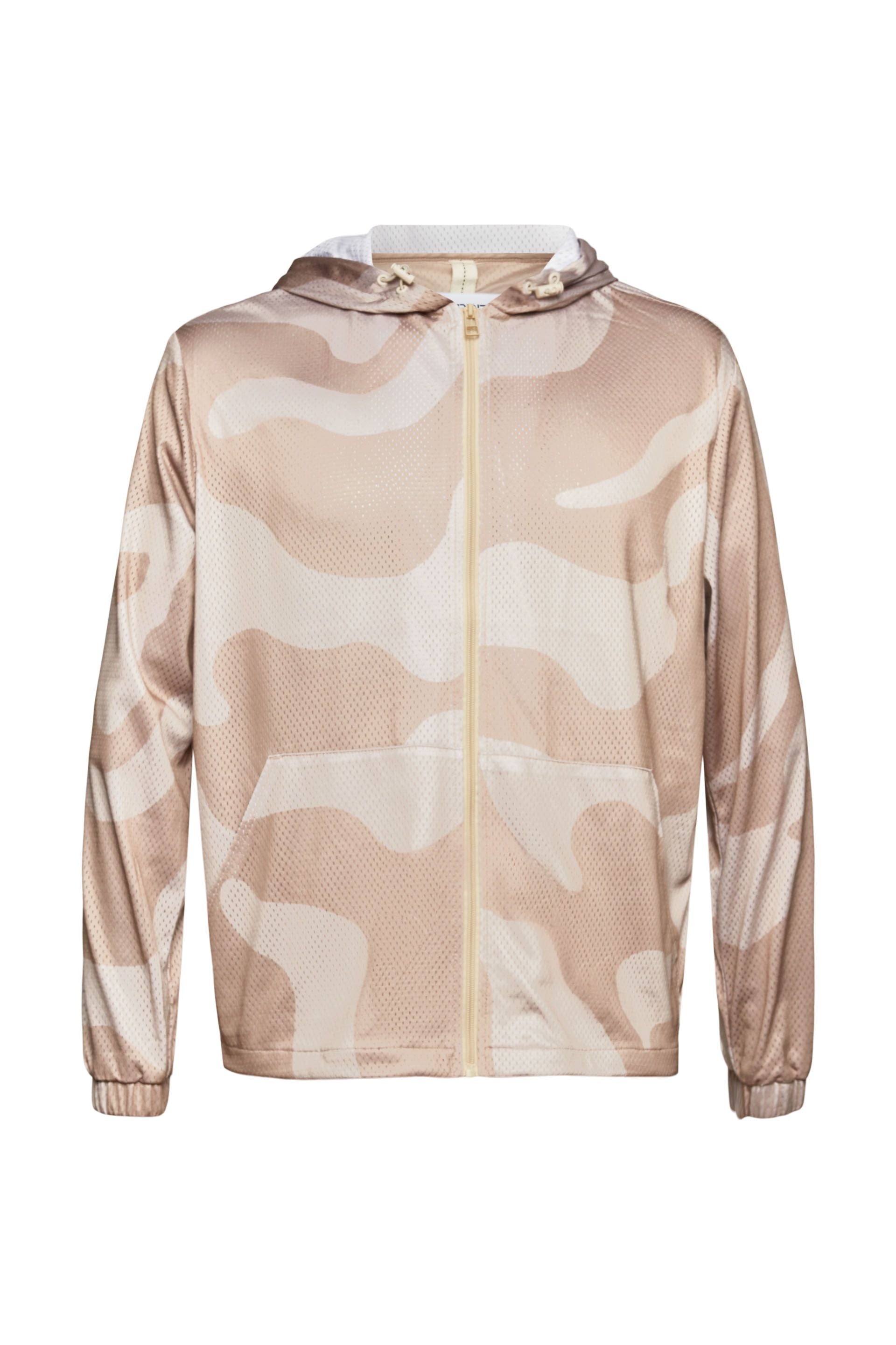 Mesh-Kapuzenjacke mit Print