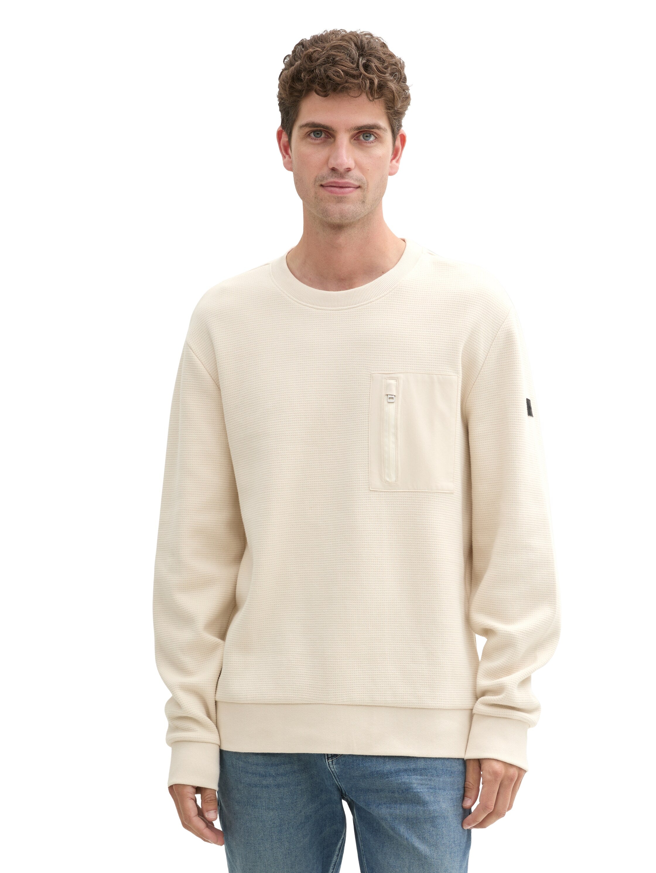 Basic Sweatshirt mit Brusttasche