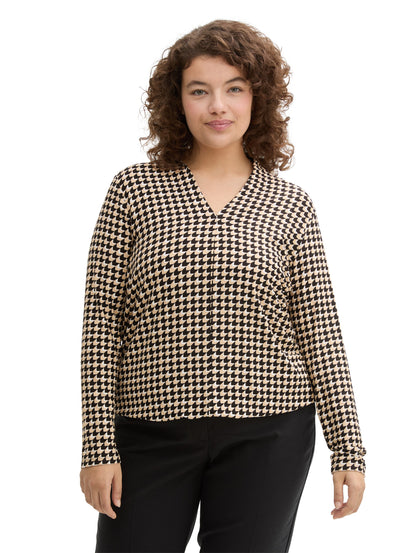 Plus Size - Longsleeve mit V-Ausschnitt