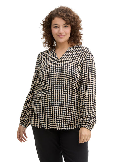 Plus Size - Gemustertes Langarmshirt