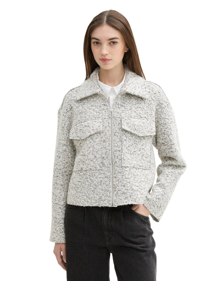 Bouclé-Jacke mit recycelter Wolle