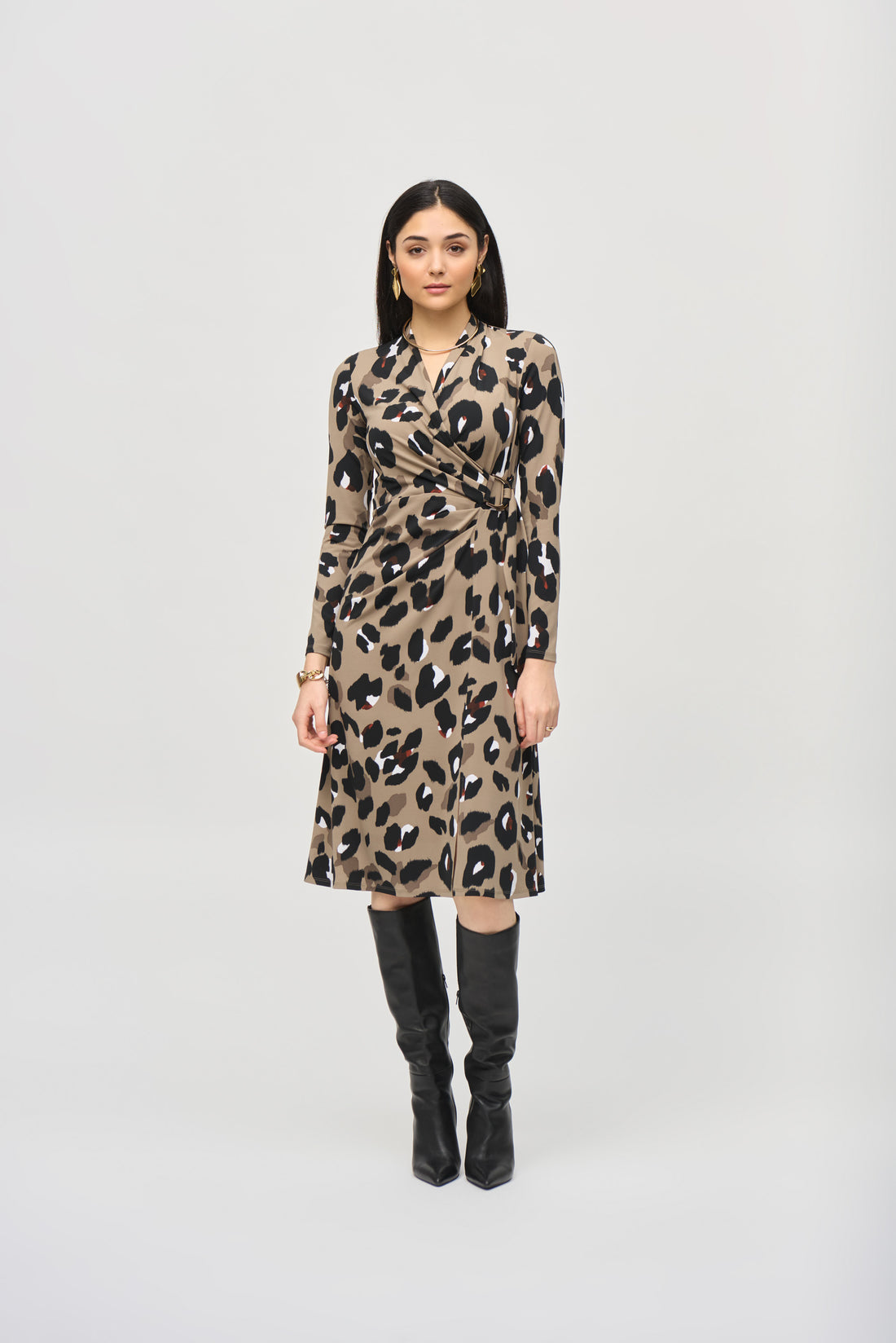 Wickelkleid aus Jersey mit Animalprint